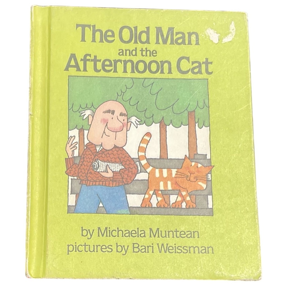 Parents Magazine Press The Old Man and the Afternoon Cat OS Green Hardcover 1982
